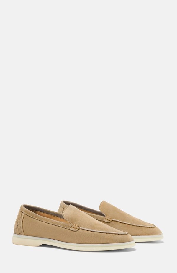 スカロッソ レディース シューズ スリッポン・ローファー SCAROSSO Ludovica Woven Loafers Desert Sand Suede サンド
