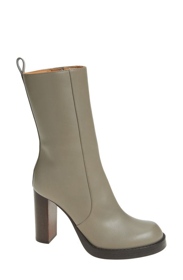 トッズ レディース シューズ ブーツ・レインブーツ ヒール Tods Tube Block Heel Bootie Tortora Scuro