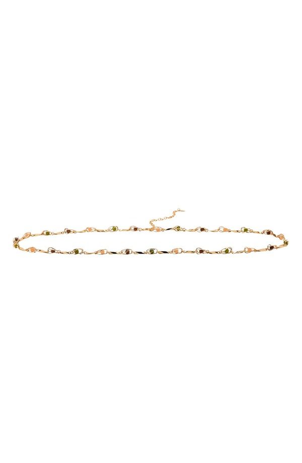 マンゴ レディース アクセサリー ベルト MANGO Beaded Chain Belt Gold ゴールド