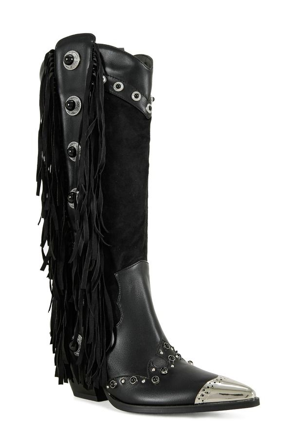 アザレア ワン レディース シューズ ブーツ・レインブーツ フリンジ AZALEA WANG Pelagius Fringe Western Boot Black ブラック 29,770円