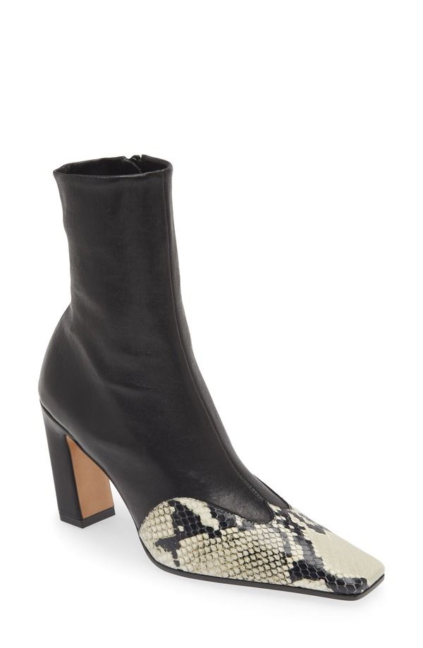 カイト レディース シューズ ブーツ・レインブーツ Khaite Dallasquare Toe Sock Bootie Black Natural ブラック