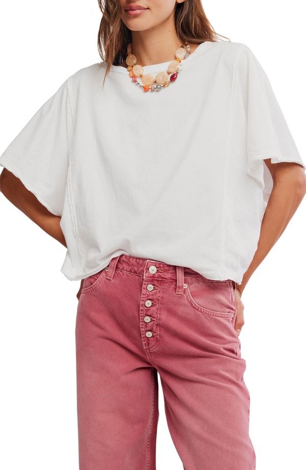 フリーピープル レディース トップス Tシャツ Free People Next Level Batwing Oversize TShirt Clean Ivory アイボリー