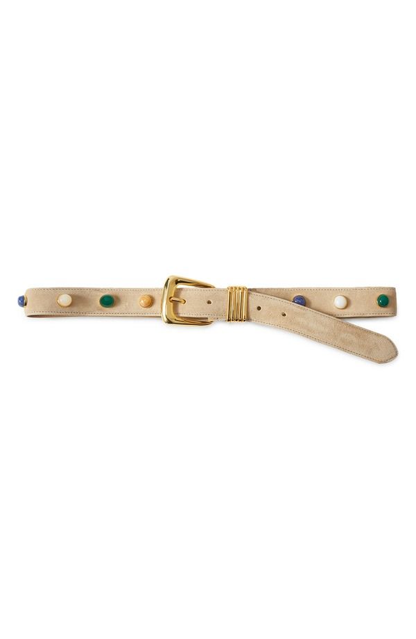 ヴェロニカ ベアード レディース アクセサリー ベルト スエード Veronica Beard Arch Stonembellished Suede Belt Stone Khaki カーキ