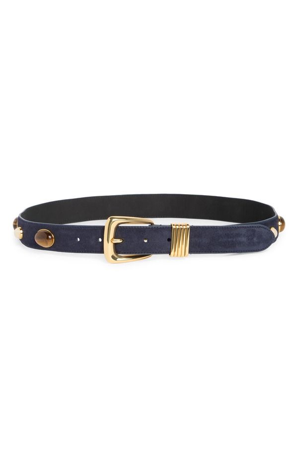 ヴェロニカ ベアード レディース アクセサリー ベルト スエード Veronica Beard Arch Stonembellished Suede Belt Navy ネイビー