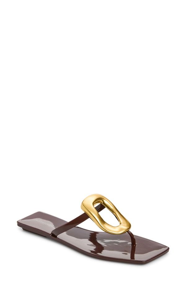 ジェフリー キャンベル レディース シューズ サンダル Jeffrey Campbellinques Flip Flop Dark Brown Shiny Gold ブラウン