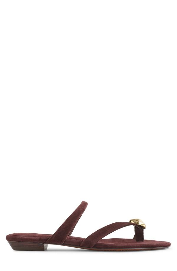 メイドウェル レディース シューズ サンダル Madewell The Mila Hardware Toe Loop Slide Sandal Espresso Bean