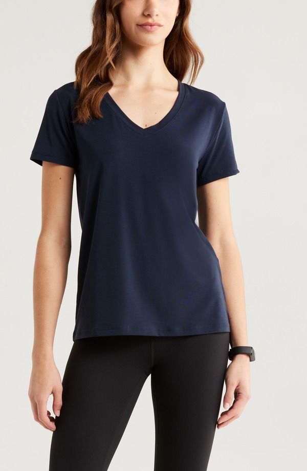 ゼラ レディース トップス Tシャツ Zella Breathe Active TShirt Navy Sapphire ネイビー