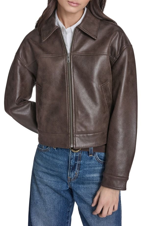 リーバイス レディース アウター ジャケット・ブルゾン レザー フェイクレザー Levis Faux Leather Zip Jacket Dark Brown Faux Suede ブラウン