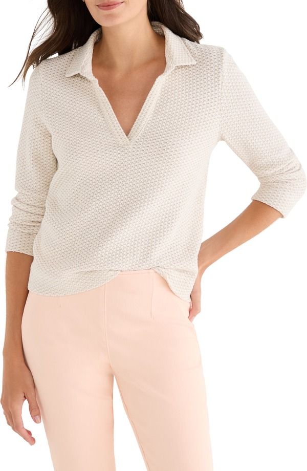 ニックプラスゾーイ レディース トップス シャツ ニット NICZOE Tuck Stitch Knit Polo Neutral Multi マルチカラー