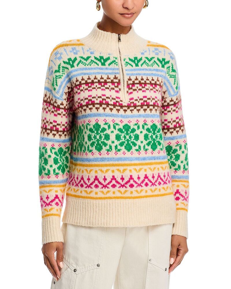 アクア レディース アウター ニット・セーター ハーフジップ AQUA Ski Half Zip Sweater White ホワイト