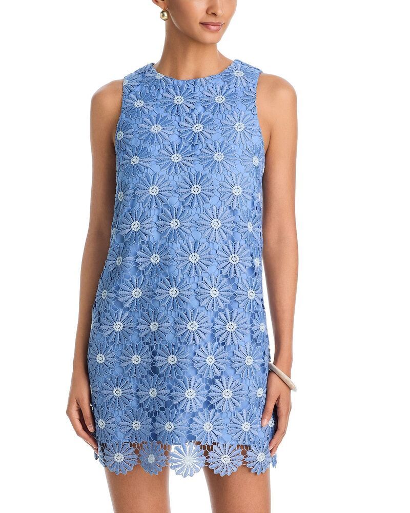 アクア レディース トップス ワンピース ミニ AQUA Flower Crochet Mini Dress Exclusive Blue Multi ブルー