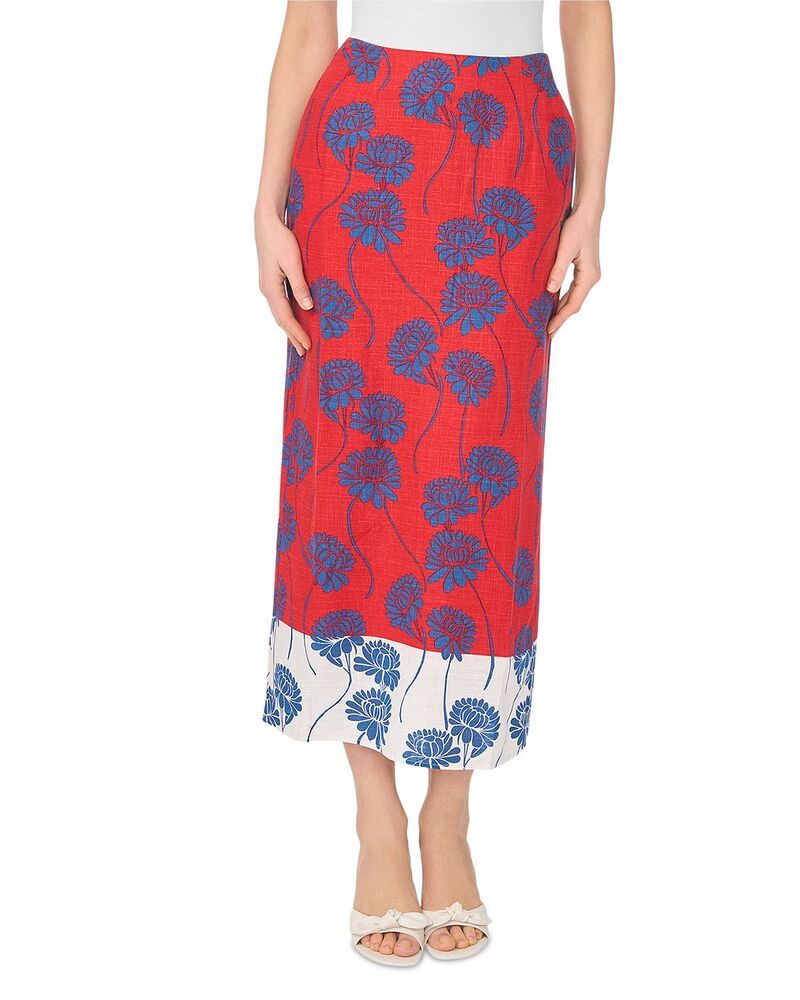 ワンステイト レディース ボトムスカート プリント 1STATE Printed Column Skirt Aura Orange オレンジ
