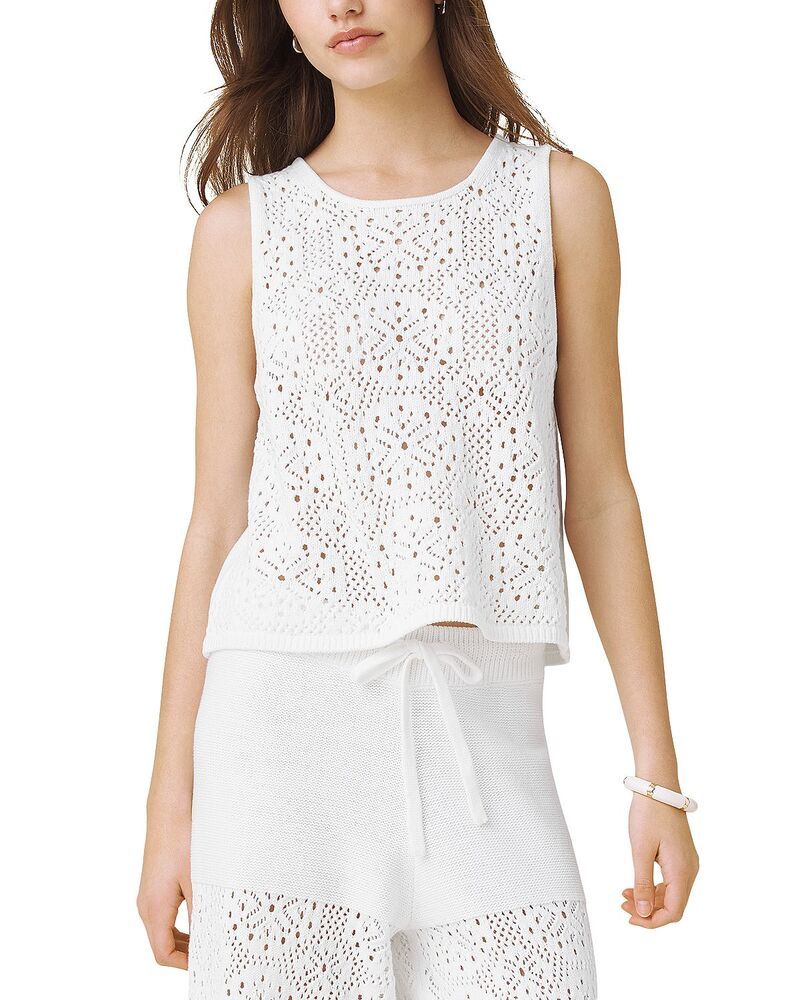 スプレンディット レディース アウター ニット・セーター Splendid Beckham Crocheted Sweater White ホワイト