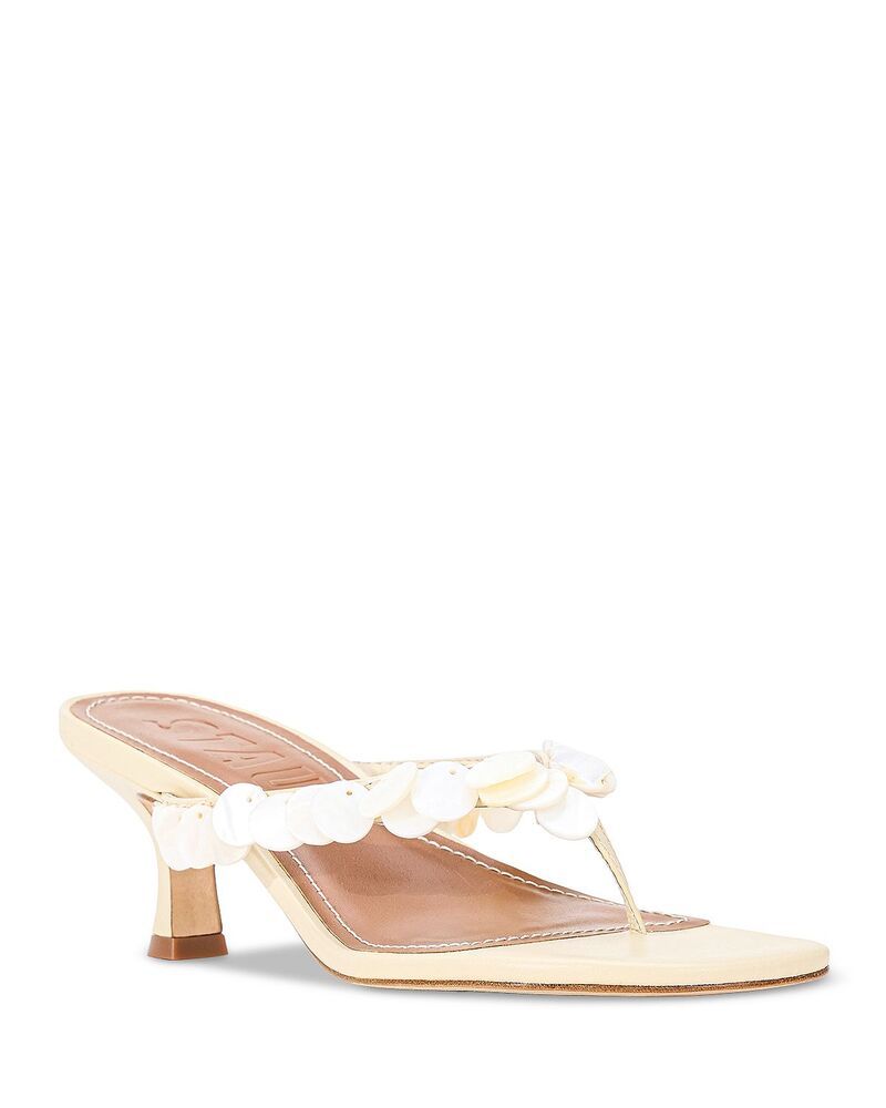 スタウド レディース シューズ サンダル ヒール STAUD Womens Freja Kitten Heel Sandals Cream クリーム