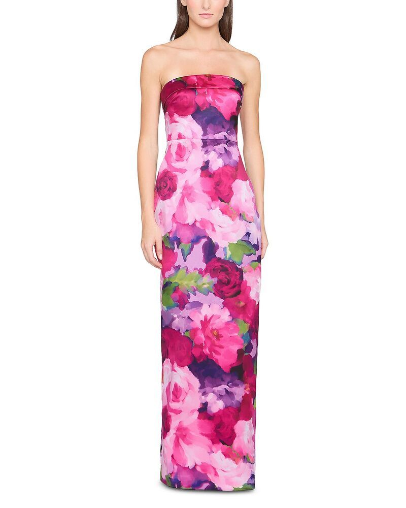 セイア レディース トップス ワンピーストラップレス Theia Cleo Strapless Column Dress Luminous Bouquet