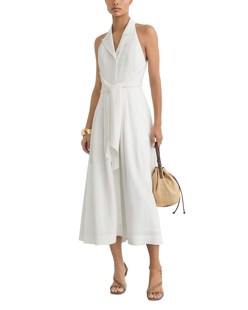 レイス レディース トップス ワンピース プチ ミディ REISS Petites Tor Midi Dress Ivory アイボリー