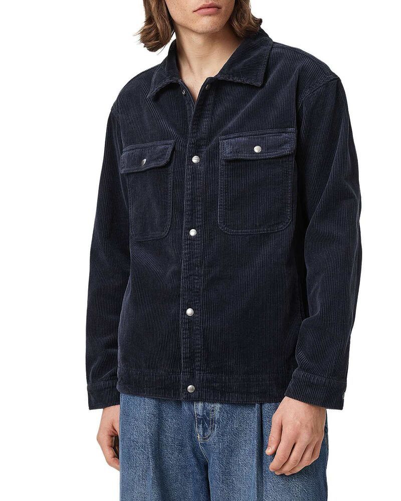オールセインツ メンズ トップス シャツ コーデュロイ ALLSAINTS Castleford Corduroy Shirt Moonlit Blue ブルー