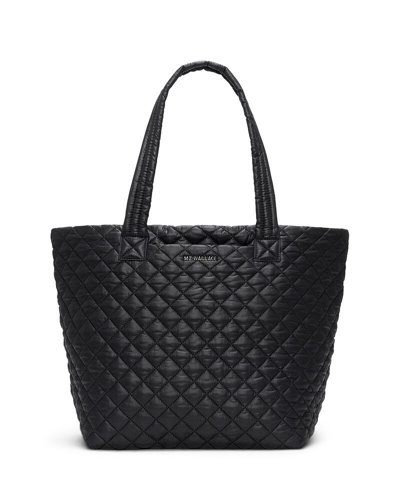 エムジーウォレス レディース バッグ キルティング ナイロン MZ WALLACE Medium Quilted Nylon Metro Tote Deluxe BlackMatte Black ブラック