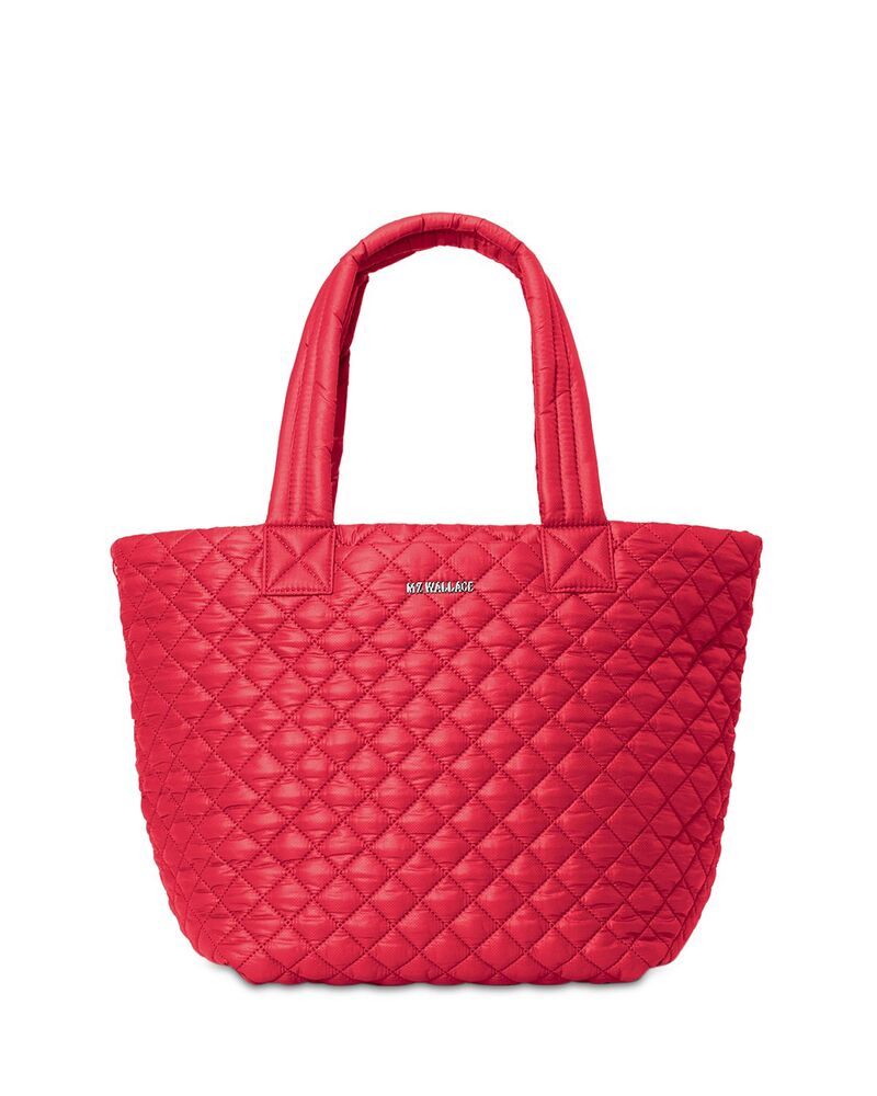 エムジーウォレス レディース バッグ キルティング ナイロン MZ WALLACE Medium Quilted Nylon Metro Tote Deluxe AppleSilver シルバー