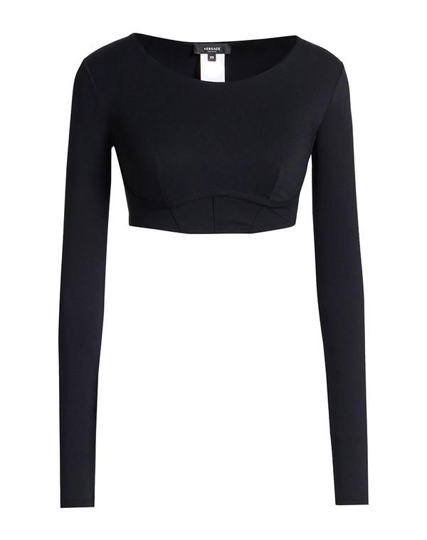 ヴェルサーチ レディース トップス Tシャツ VERSACE Black ブラック