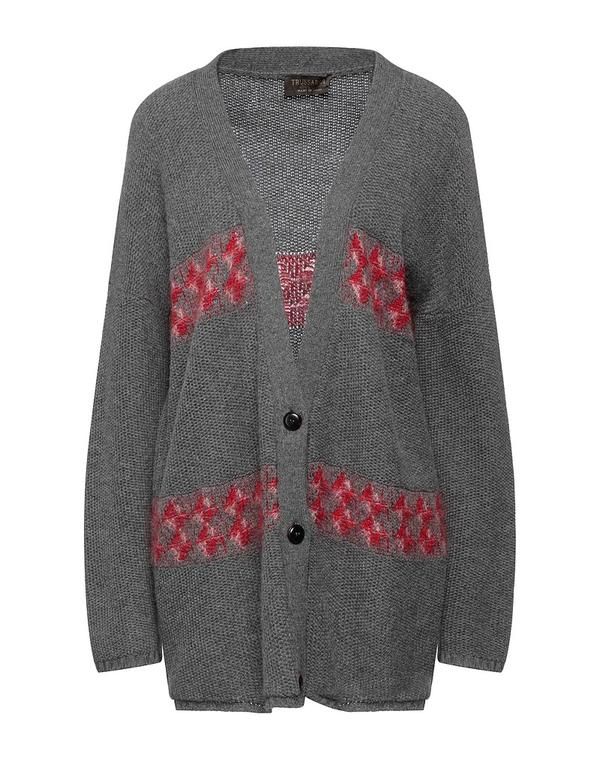 トラサルディ レディース アウター カーディガン TRUSSARDI Lead Gray グレー