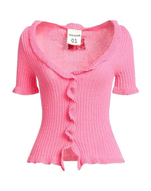 セミクチュール レディース アウター カーディガン SEMICOUTURE Pink ピンク