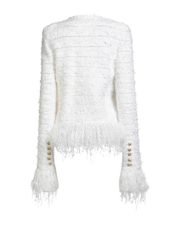バルマン レディース アウター カーディガン BALMAIN White ホワイト