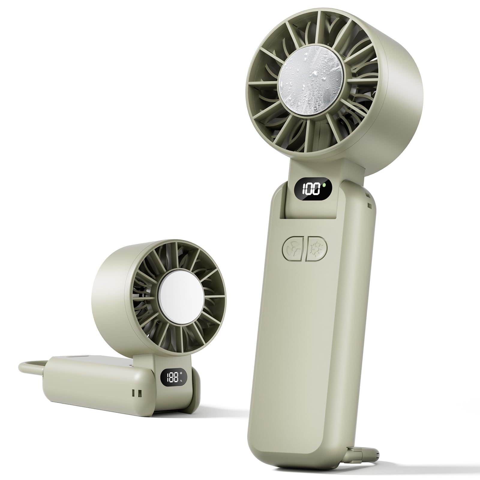【瞬間冷感・超暴風実現】 ハンディファン 冷却プレート 携帯扇風機 6000mAh大容量 手持ち扇風機 ポータブル扇風機 冷却モード 5段階風量調節 強力 最長16時間連続使用 折りたたみ USB充電式 小型 クーラー LED残量表示 5WA ed96b40c