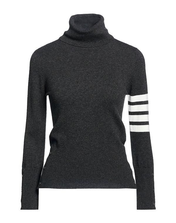 トムブラウン レディース アウター ニット・セータートルネック THOM BROWNE Charcoal チャコール