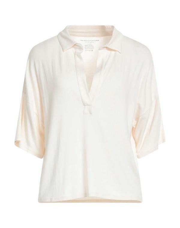 マジェスティック レディース トップス ポロシャツ MAJESTIC FILATURES Off White オフホワイト