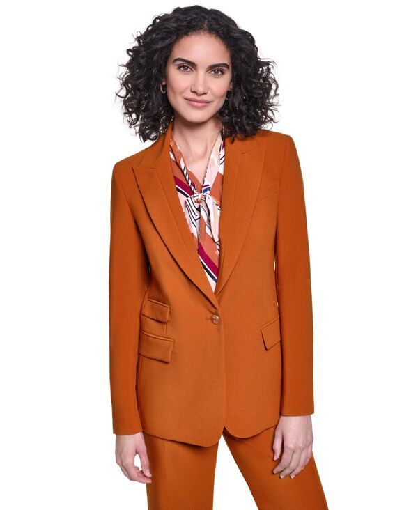 カール ラガーフェルド レディース アウター ジャケット・ブルゾン ブレザー KARLAGERFELD PARIS Womens Notch Lapel Woven Blazer Sienna 59,800円