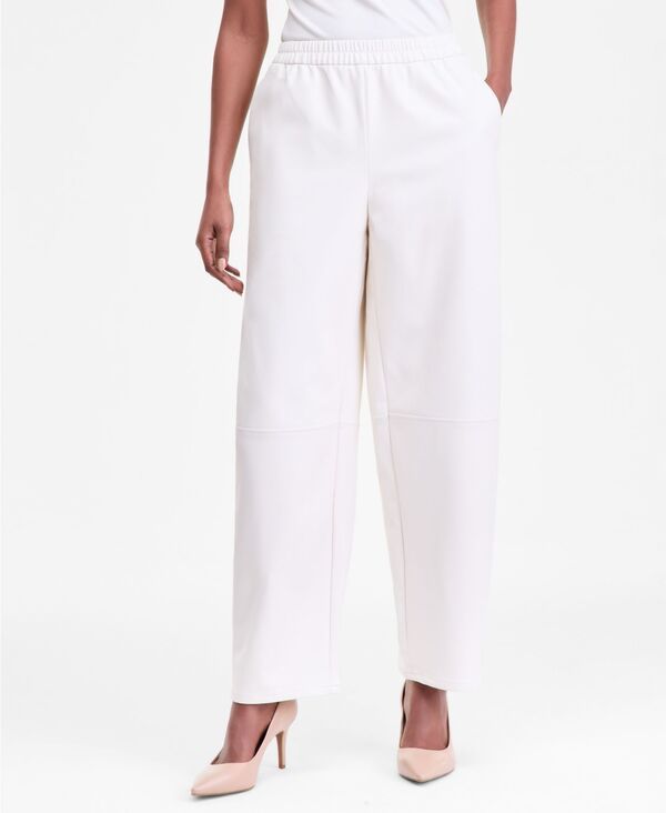 アイエヌシー インターナショナル コンセプト レディース ボトムス カジュアルパンツ レザー フェイクレザー INC International Concepts Womens Faux Leather Barreleg PullOn Pants Vintag