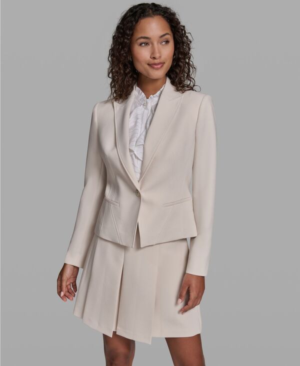 カール ラガーフェルド レディース アウター ジャケット・ブルゾン ブレザー KARLAGERFELD PARIS Womens Collared Woven Blazer Cashmere