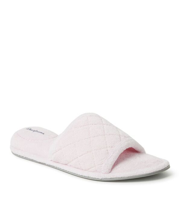 ディアフォームズ レディース シューズ サンダル キルティング パイル Dearfoams Womens Beatrice Quilted Microfiber Terry Slide Slipper Fresh Pink ピンク