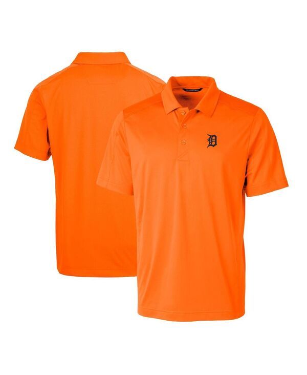 カッターアンドバック メンズ トップス ポロシャツ Cutter Buck Mens Orange Detroitigers Prospectextured Stretch Polo Shirt Orange オレンジ