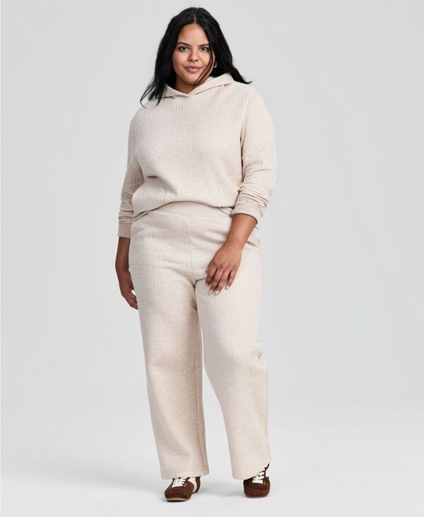 アンドノウディス レディース ボトムス カジュアルパンツ キルティング And Now This Womens Quilted WideLeg Lounge Pants Macys Exclusive Heather Oatmeal ヘザー