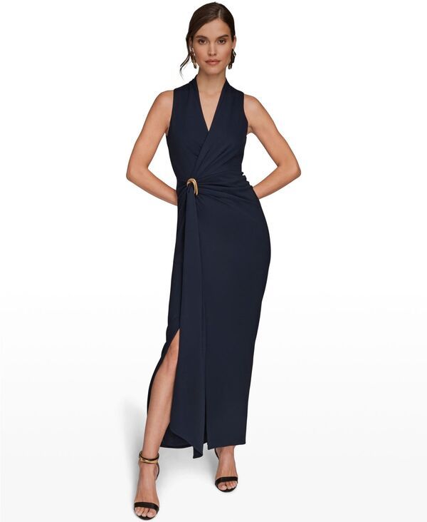ダナ キャラン ニューヨーク レディース トップス ワンピース ドレープ Donna Karanew York Womens Draped FauxWrap Gownightfall