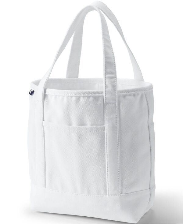 ランズエンド レディース バッグ Lands End Medium 5 Pocket Open Top Canvas Tote Bag White ホワイト