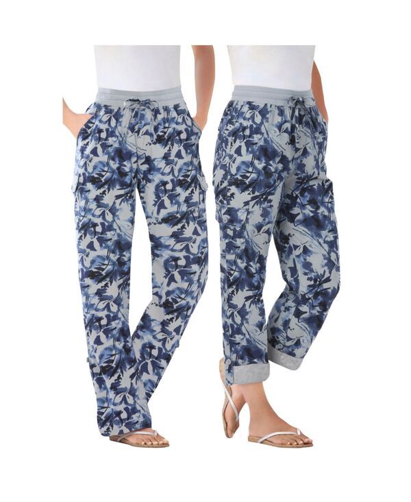 ウーマン ウィズイン レディース ボトムス カジュアルパンツ カーゴパンツ キャップ Woman Within Womens Within Convertiblength Cargo PantCapri Pearl grey botanical パール