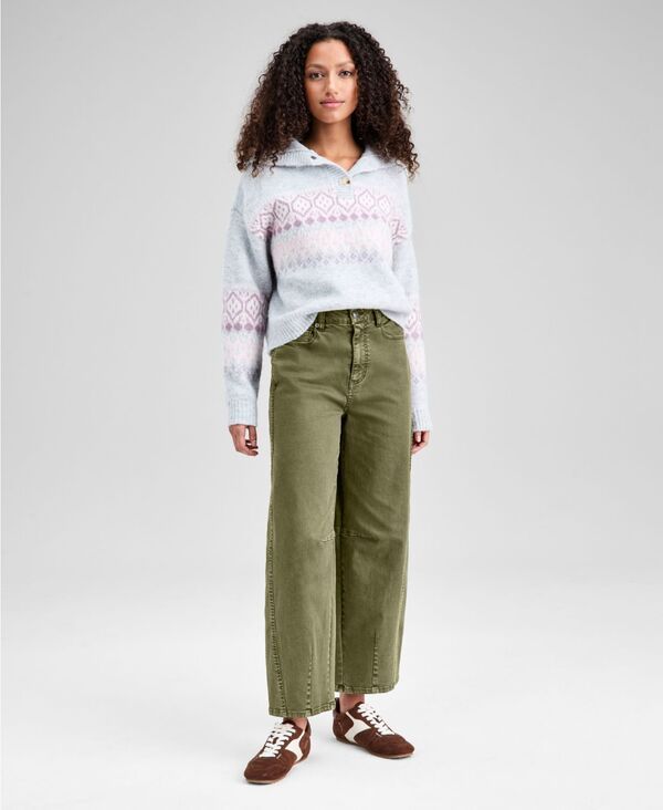 アンドノウディス レディース ボトムス デニムパンツ ジーンズ And Now This Womens HighRise Washed BarrelLeg Jeans Exclusively at Macys Olive Wash オリーブ