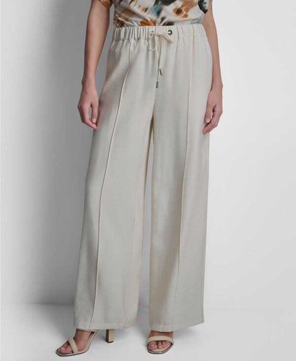ダナ キャラン ニューヨーク レディース ボトムス カジュアルパンツ DKNY Womenseam Crinkle PullOn Pants Coconut