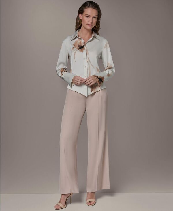 ダナ キャラン ニューヨーク レディース トップス シャツ ブラウス Donna Karanew York Womens Collared Blouse Lightuscan Grey Multi グレー