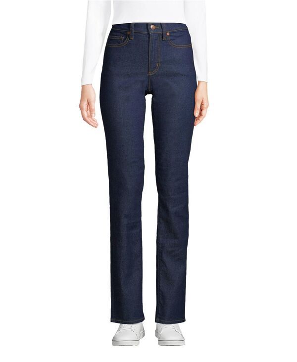 ランズエンド レディース ボトムス デニムパンツ ストレート プチ ジーンズ Lands End Petite Recover High Rise Straight Leg Blue Jeans Riverinse ブルー
