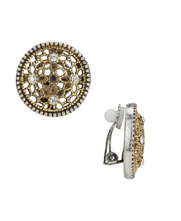 パトリシアナシュ レディース アクセサリー ピアス・イヤリング Patricia Nash Button Clip On Stud Earrings Antique GoldSilver Ox ゴールド