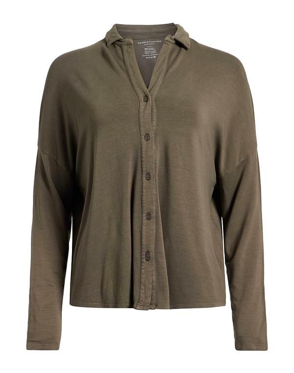 マジェスティック レディース トップス シャツ MAJESTIC FILATURES Military Green グリーン