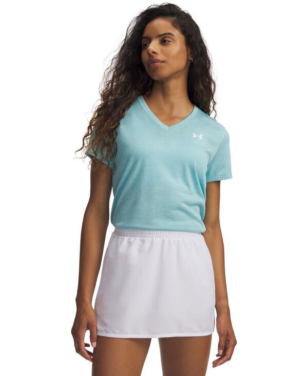 アンダーアーマー レディース トップス シャツ Vネック 半袖 Under Armour Womens Twistech VNeck ShortSleeve Top Blue HazeWhite ホワイト