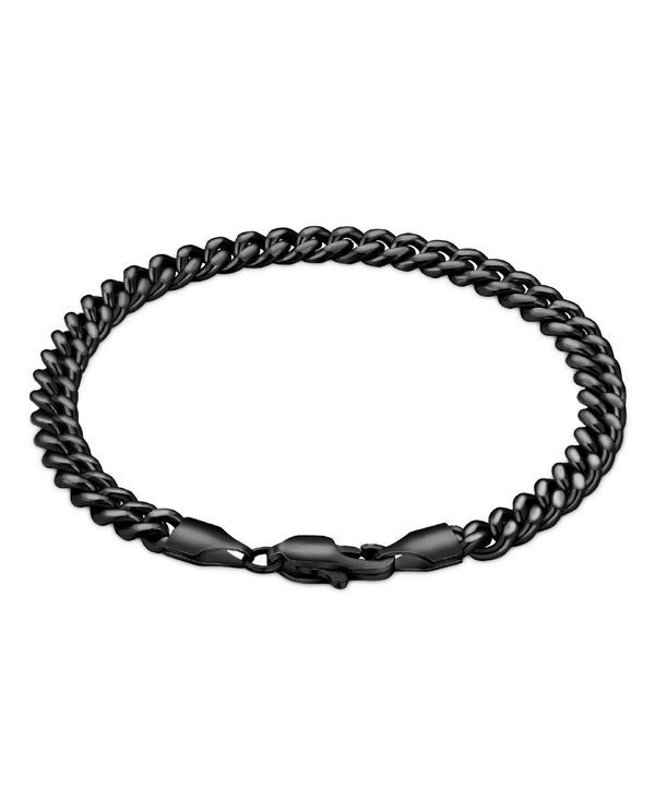 ローナ サットン メンズ アクセサリー ブレスレット・バングル・アンクレット Tシャツ Rhona Sutton Menstainlessteel Black Plated Curb Chain Bracelet Black ブラック