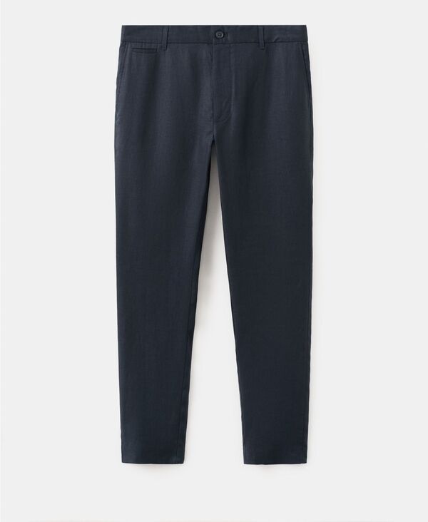 マンゴ メンズ ボトムス カジュアルパンツ MANGO MenslimFit Pants Navy ネイビー