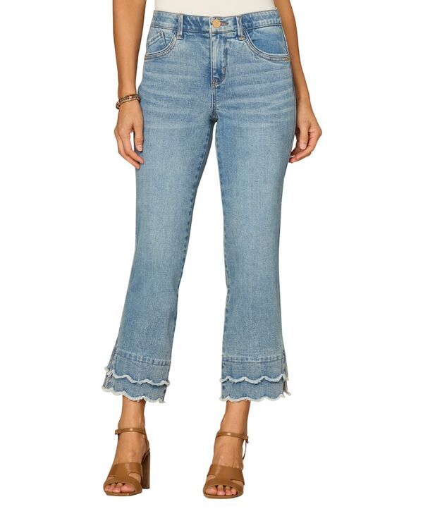 デモクラシー レディース ボトムス デニムパンツ プチ ジーンズ Democracy Petite Absolution Kick Flare Mid Rise Jeans Light Blue Artisinal ブルー
