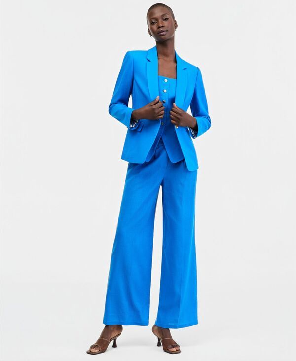タハリエーエスエル レディース アウター ジャケット・ブルゾン プチ ブレザー Tahari ASL Petite OneButton Lapel Collar Blazer Blue Jewel ブルー